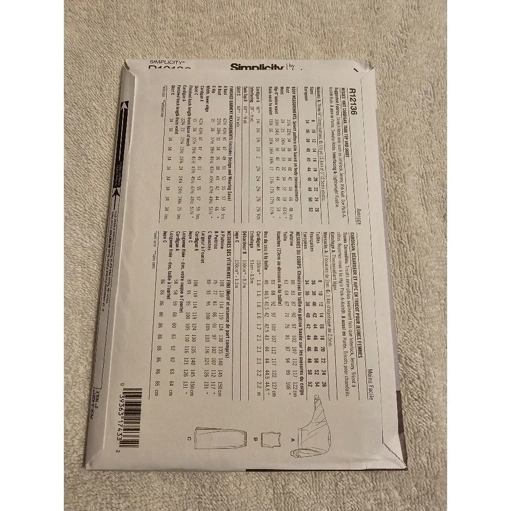 Simplicity  R12133 R12134‎ R12135 R12136 Sewing